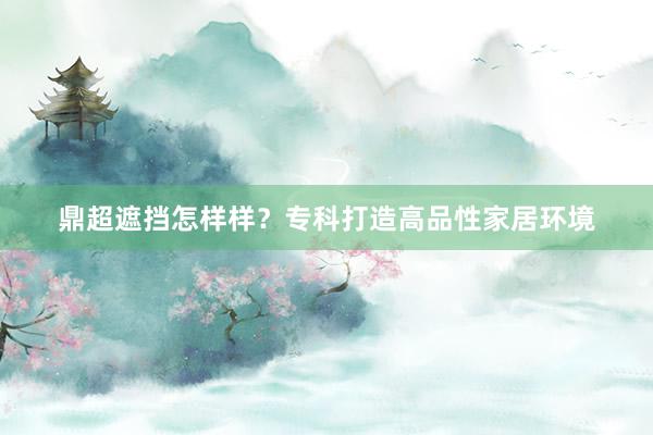 鼎超遮挡怎样样？专科打造高品性家居环境