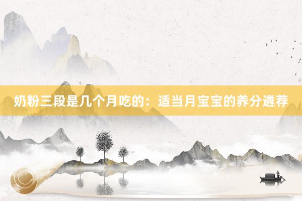 奶粉三段是几个月吃的：适当月宝宝的养分遴荐